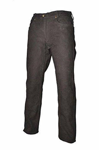 Hubertus Pantalon en cuir 5 poches Marron foncé
