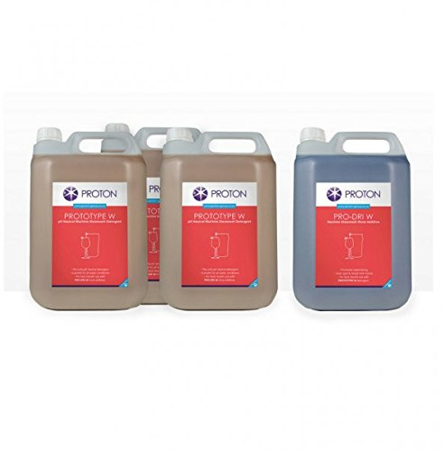 Proton Glasswash Combi Pack Gold - 3 x 5L Prototype W Glasswash Detergent & 1 x 5L Pro-Dri W Rinse Aid