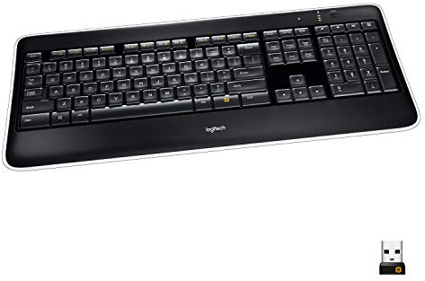 Logitech K800 Kabellose Tastatur, 2.4GHz Wireless Verbindung via Unifying USB-Empfänger, Hintergrundbeleuchtete Tasten, Perfectstroke Feature, Für Windows PCs/Laptops, Gesamtnordisch Layout - Schwarz