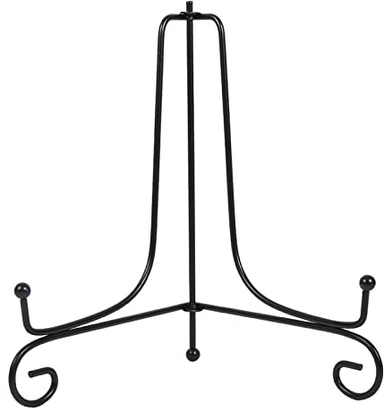 Porta Piatti da Esposizione, 8 Pollici Espositore a Cavalletto in Ferro per Foto, Trofei, Piatti, Libri, Cartoline, Opere D’Arte da Tavolo, 4-12 Pollici Cavalletto da Tavolo Nero(8 Pollici)