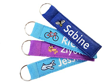 Schlüsselanhänger mit Namen/mit Name/Wunschname/Schlüsselband mit Wunschtext/mit Motiv aus Filz/SusiandStyle