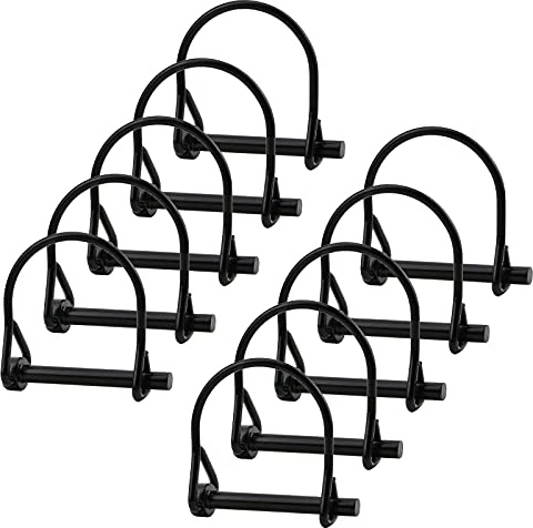 INCREWAY 10pcs Wire Lock Pin, 1/4 Heavy Duty Safety Coupler Shaft Locking Pin Hitch Pto Pin Round Loop Wire Lock Trailers Pin for Farm Lawn Garden