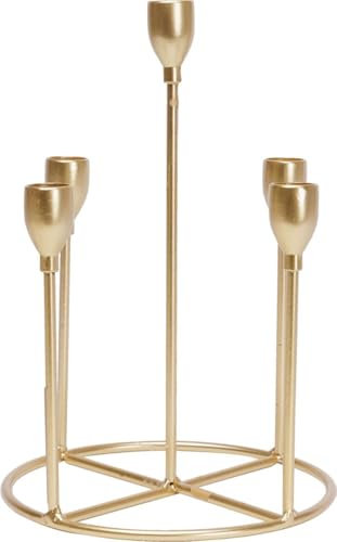 TrendLine Kerzenhalter Metall Ø 18 cm Gold Kerzenständer für Stabkerzen