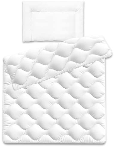 Siebenschläfer Baby Bettdecke und Kissen im Set - Kinderdecke 100 x 135 mit Kopfkissen 40x60cm