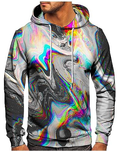 KONG JIMFAN Sweatjacke Herren Mit Kapuze Loser Pullover Longsleeve Schwarzer Hoodie Herren Pullover Herren Sweatshirt Mit Kapuze Hoodie Sweatjacke Herren Schwarz(Grau,4XL)