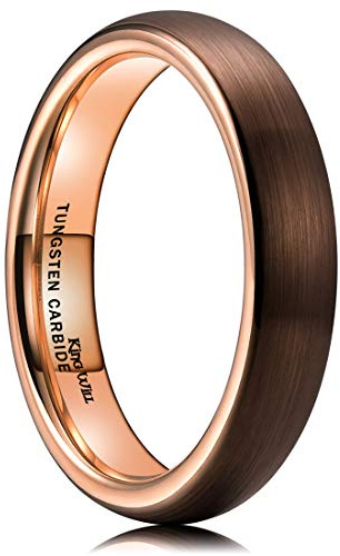 King Will BASIC 4mm 6mm 7mm Black Silver Domed Brushed Tungsten Carbide Ring Men Women Wedding Band Comfort Fit