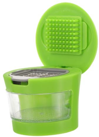Cabilock Presse-ail En Acier Inoxydable Hachoir Facile À Nettoyer Presse-ail Manuel Trancheur Outil De Cuisine Compact 3 Pièces