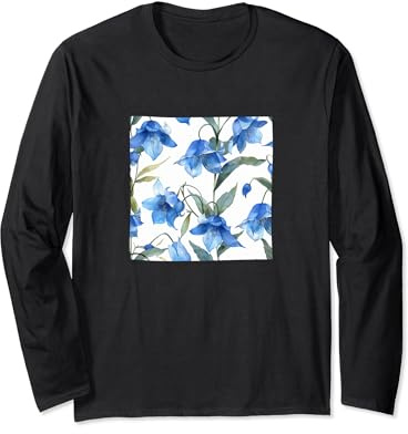 Graphique motif aquarelle fleur jacinthe des bois Manche Longue