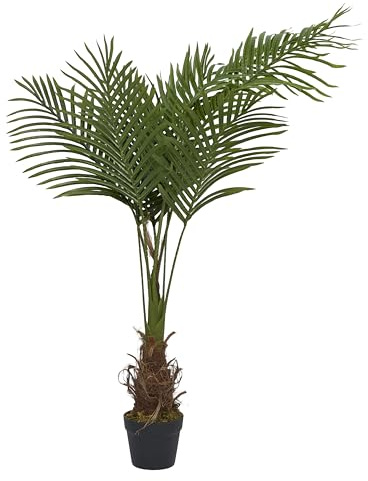 HOME DECO FACTORY Dekokissen Boho Makramee-Details 45x45 cm Creme | Künstliche Palme aus Kunststoff, 120 cm hoch, für den Innenbereich, realistisches Design, pflegeleicht, grün