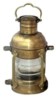 Farol quemador de estilo vintage hecho a mano, Burton náutico de cobre para barco marítimo, lámpara de aceite, linterna colgante con interruptor de atenuación