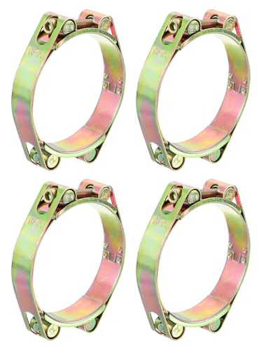 sourcing map 4 Pack T-Bolt Hose Clamp, 0.8 Heavy Duty Adjustable Tube Clamps Radiator Hose Clamp Working Range 70-80mm for 2.76-3.15 Hose ID Intake Soft Hose Intercooler Clamp