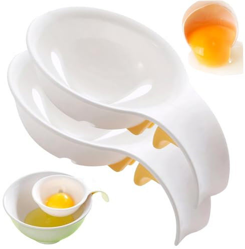 2Pcs Egg Separator, Plastic Egg Yolk Separator Basketball Hoop Shape Egg White Separator with Handle, Egg Sieve Extractor Kitchen Gadget Egg Yolk Separator Egg Separators for Yolk Egg Separators Egg W