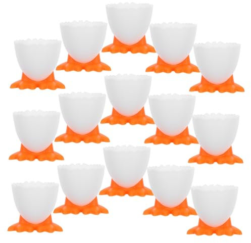 ULTECHNOVO Huevera De Plástico Individual Para Huevos Duros Diseño De Pollo, 20 Piezas, Soporte Decorativo y Contenedor De Alimentos, Adecuado Para Desayunos Casa y Restaurantes