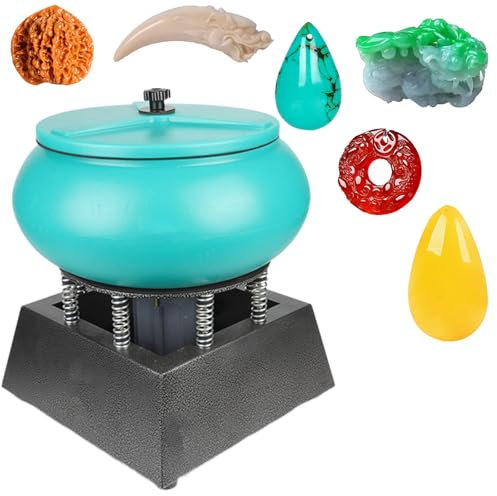 GESAIDES Kit Professionale per Burattatura di Rocce, Ciotola Vibrante per Burattatura Elettrica di Rocce, Ciotola Vibrante per Burattatura di Rocce, lucidatrice per Gioielli,12L