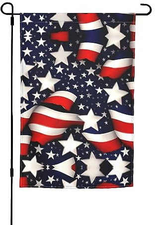 Amerikanische Flagge, Sterne, Streifen, Druck, Winter-Gartenflagge, doppelseitig, Gartenflaggen für Gartendekoration (nur Flagge)