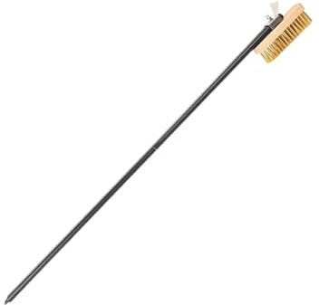 Cepillo de horno – Rascador de horno ranurado, rascador para hornear pizza, cepillo de limpieza de cerdas, cepillo de horno de mango largo con raspador, cerdas de latón resistentes al calor, cepillo