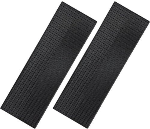 Lot de 2 dessous de verre antidérapants noirs de 60 x 20 cm pour whisky, café, bar, vaisselle et tapis anti-déversement pour bars et restaurants