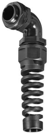 MACHSWON 2 Stücke M20 90 Grad Kabel Wasserdicht IP68 Nylon Stecker mit Biegeschutz und Kontermutter für 6-11mm Dia Kabel Draht