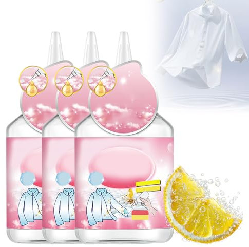 Detachant Textile Puissant Professionnel, 2025 Nouveau Modèle Détachant Linge Nettoyant Lave Linge, Lessive Liquide pour Tous Les Textiles, Couleurs (3, Rose)