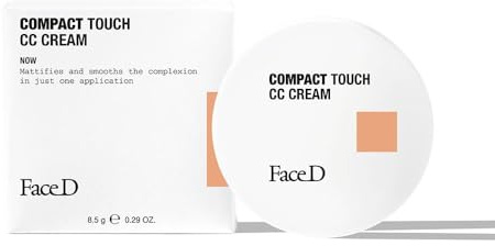 Face D - Crema CC Corrector compacto con ácido hialurónico y Vitamina E, 8.5 g (Clara)