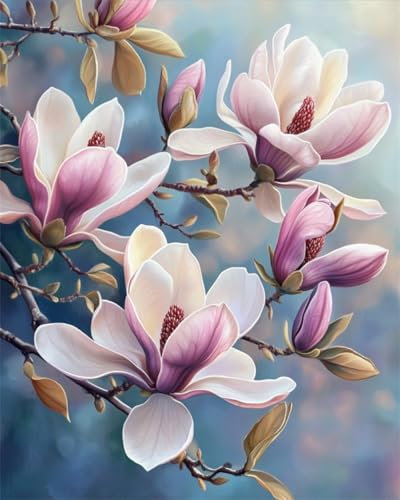 AYAOYANGGO Kreuzstich Set Fantasie-Magnolie Diy-Kreuzstich-Sets Für Erwachsene Mit Nadeln,Scheren-Einfädler,Vordruck Für Die Wanddekoration Zu Hause 11CT 40x50cm