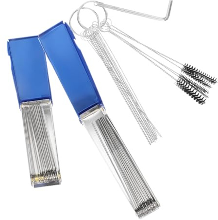ZUNOXAZ 1 set Strumenti per La Pulizia Del Carburatore Acciaio Inossidabile Kit Completo con Aghi e Spazzole per Pulizia per Meccanici e Appassionati Fai da Te Facile da Trasportare e