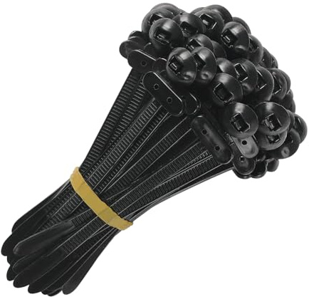 Fibbia per cravatta, clip per cavi, cinghie per cavi, versatile chiusura nera per carico, resistente e anti-allentamento, per auto, supporto per cravatta, per bagagliaio, veicoli elettrici, auto, moto