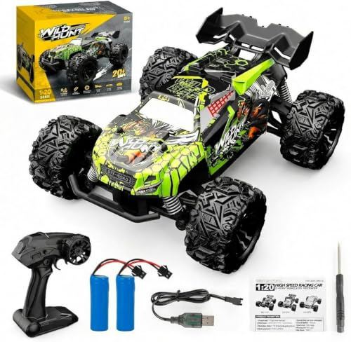 Mireonix Ferngesteuertes Auto 1:20 – RC Auto Monstertruck mit 2,4 GHz Fernbedienung, bis 20 km/h, Offroad Geländewagen für Kinder ab 8 Jahre, RC Car Spielzeug für Jungen & Mädchen