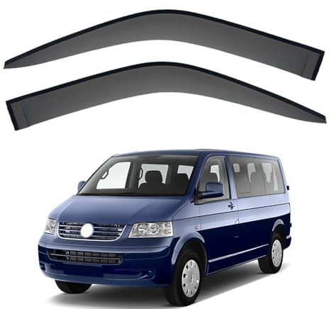 WENINETIES Windabweiser Autofenster für VW T5 Transporter MK5-T5 2003-2015, Car Comfort Windabweiser Regenabweiser Aerodynamisch Regenschutz Integrierte Deflektoren Luftabweiser,B