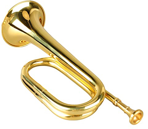 Eujgoov Anfänger-Trompete aus Messing, C-Taste, Trompete Im Militärstil mit Mundstück für Anfänger und Modellliebhaber, Einfach zu Spielen mit Glattem Ventilsystem (GOLD)