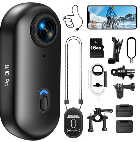 LXMIMI Cámara de Acción WiFi, Mini Cámara Deportiva HD 1080P, Cámara de Acción para Casco de Moto y Bicicleta de 16 GB, Cámara Deportiva Resistente al Agua con Varios Accesorios y Magnética