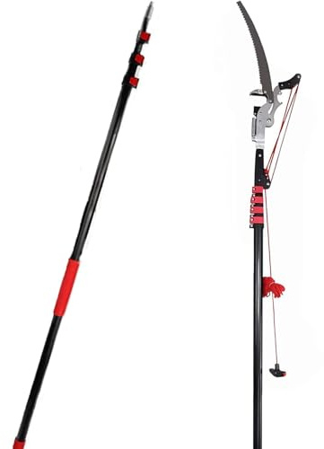 ZGHQHCDRH Potatore telescopico Professionale for Alberi con Lama di Taglio SK5, troncarami a pertica, attrezzo da Giardinaggio Estensibile 2 in 1(24ft/7.2m,24ft/7.2m)