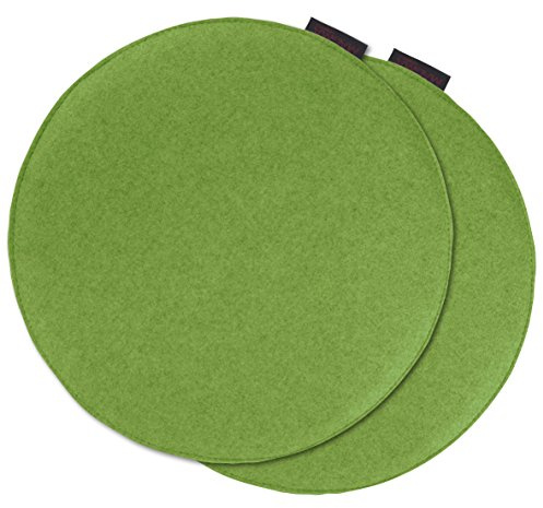 Magma-Heimtex AVARO Stuhlkissen Filzimitat 2´er-Set rund Ø ca. 35cm (grün)
