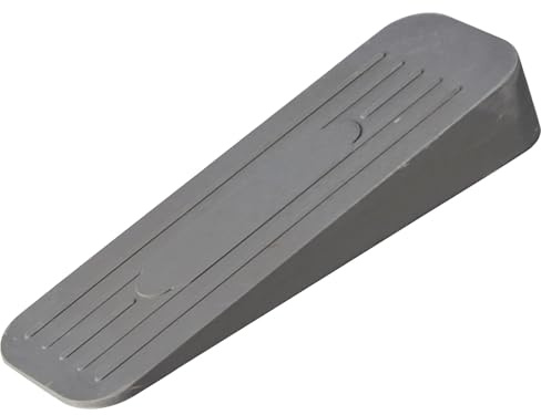 Merriway BH04892 (2 Pcs) Heavy Duty Non-Slip Rubber Door Wedge Stopper 120 x 40mm Grey - Pack of 2 Pieces