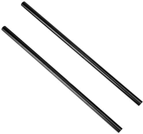 NICEYRIG 15mm Rod Black Aluminum Alloy 40cm 16inch Long for Shoulder Rig Support System (Pack of 2)