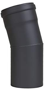 LANZZAS Pellet canna fumaria Pellet canna fumaria Pellet canna 15 ° arco una volta angolata senza pulizia colore nero Ø 100 mm