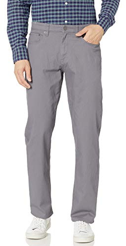 Amazon Essentials mäns avslappnad passform 5-ficka stretch twillbyxor, mörkgrå, 34 B x 34 L