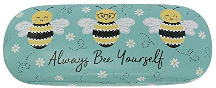 Sass & Belle Bee Happy Glasses Case, 16.5 x 6.5 x 3 cm, Blue/Yellow/Black