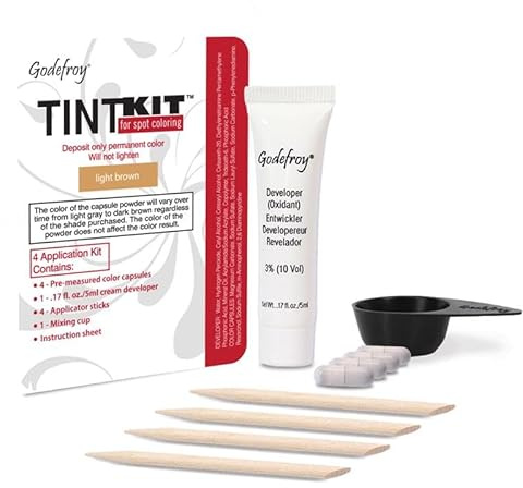 Godefroy Hair Color Kit for Spot Coloring Great For Small Areas Covers Up Gray Hairs Assorted Colors Available 4 Applicaion Kit, Light Brown, 1 Count