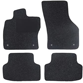 Fußmatten passend für Opel Corsa C Typ F08, F68, X01 (Baujahr 2000-2009), Robust anthrazit | 4-TLG | Umrandung Bordeaux | 4X Klickverschluss