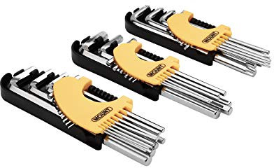 Juego de 30 llaves Allen hexagonales profesionales con brazo largo marca Mount, con Kit de herramientas portátil ideal para el mantenimiento del hogar, reparación de vehículos, Métricas/SAE/Torx