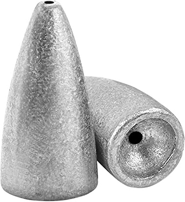 AMYSPORTS Bullet Drop Weights Sinkers Kit Saltwater Removable Fishing Sinkers Tackle Lead Bass Fishing Sinkers Shot Casting Freshwater 50pcs 1/8oz