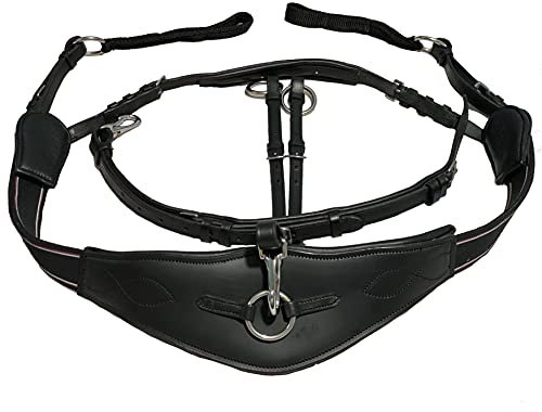 Equipride Brustpappe aus Leder mit Gel-Polsterung, elastisch, Pony, Schwarz