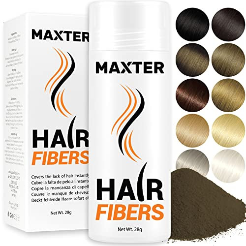 Maxter FIBRE CAPELLI Castano Medio - Polvere Volumizzante Capelli per Nascondere la Caduta dei Capelli e la Calvizie - Fibre Cotone per Capelli - Polvere per Capelli Uomo e Donna - Hair Fiber