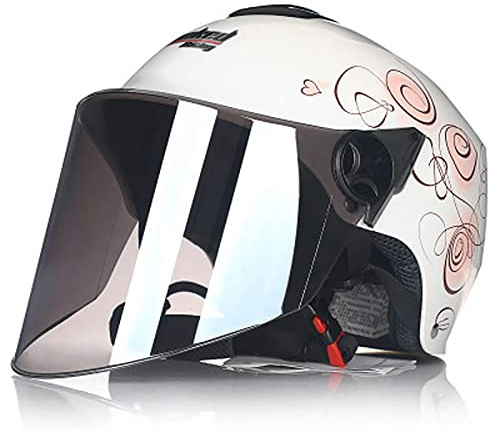 JATIBOSH Attache Fermement Vintage Casque Portable Et Sûre Cyclomoteur Casque, RéTro Demi Casque Boucle De Sécurité À Prise Rapide Casque Moto, pour Adapté Aux Motos ÉLectriques ECE Certifiés