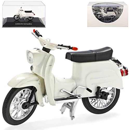 Ixo Simson Schwalbe KR51 Weiss 1964-1986 DDR 1/24 Modell AMotorraduto mit individiuellem Wunschkennzeichen