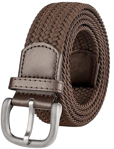 Bluecton 120cm- 170cm Gürtel Herren Elastischer Flechtgürtel Geflochtener Stoffgürtel Schwarz Braun Blau