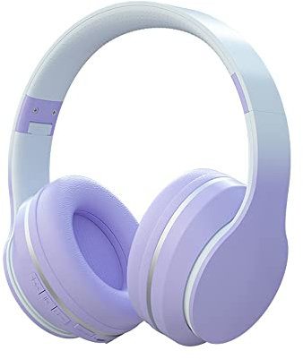 Usoun Bluetooth Headphones Over-Ear,Kids Wireless Bluetooth Headphones with Mic,Foldable Wireless/Wired Stereo Headset,TF Card,Kids Headphones for Boys Girls Travel School Cellphone Tablet PC (Purple)