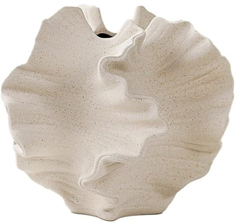 Aliaga Korallenvase Nordic Art Container für Blumen Pampasgras Vase Wohnzimmer Mittelstücke Dekoration Weiß Creme B