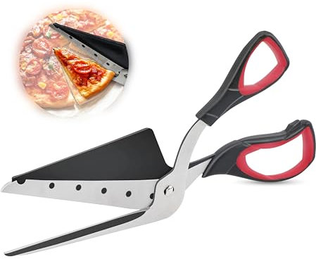 Tijeras para pizza Tijeras de cocina Tijeras para el hogar Tijeras de cocina de Acero inoxidable Tijeras afiladas Mango cómodo Negro